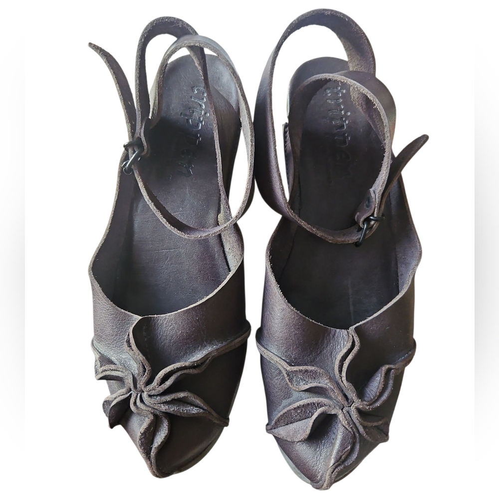 Trippen Germany Black Unique Wedge Sandals